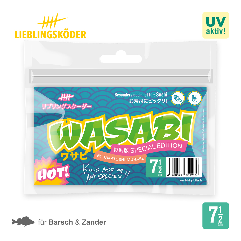 Lieblingsköder 7,5cm Wasabi Gummifisch Verpackung