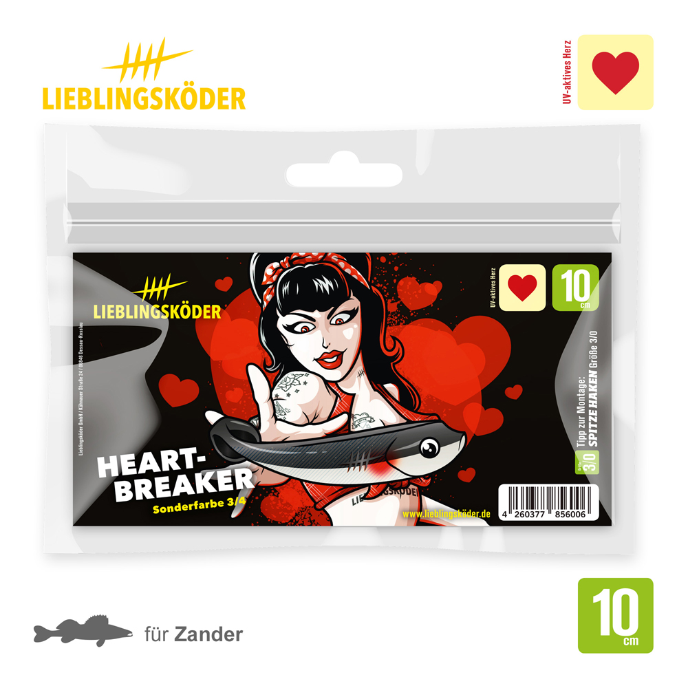 Lieblingsköder 10cm Heartbreaker Gummifisch Verpackung