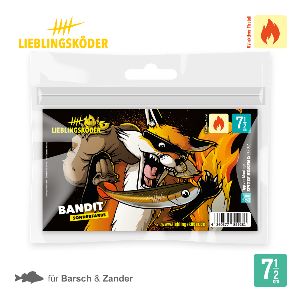 Lieblingsköder 7,5cm Bandit Gummifisch Verpackung