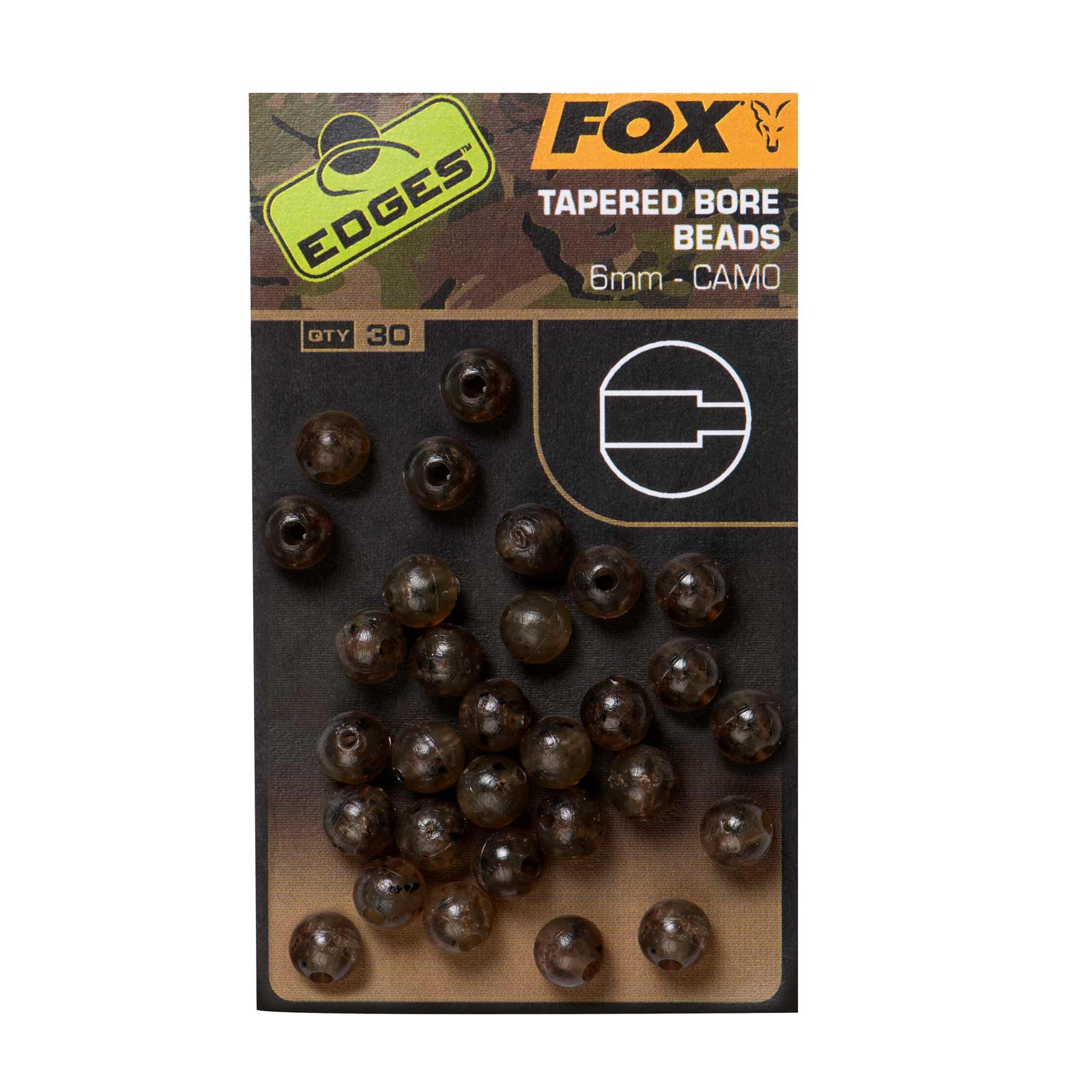 Fox Edges Camo Tapered Bore Bead 6mm Gummiperlen Karpfenzubehör