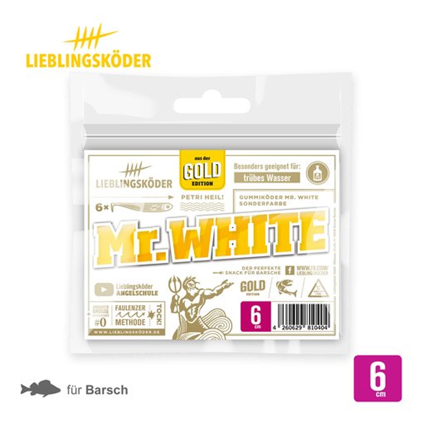 Lieblingsköder 6,0cm Mr. White Gummifisch pack