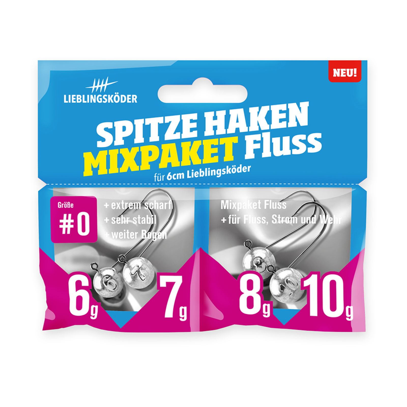 Lieblingsköder Spitze Haken Set Fluss #0