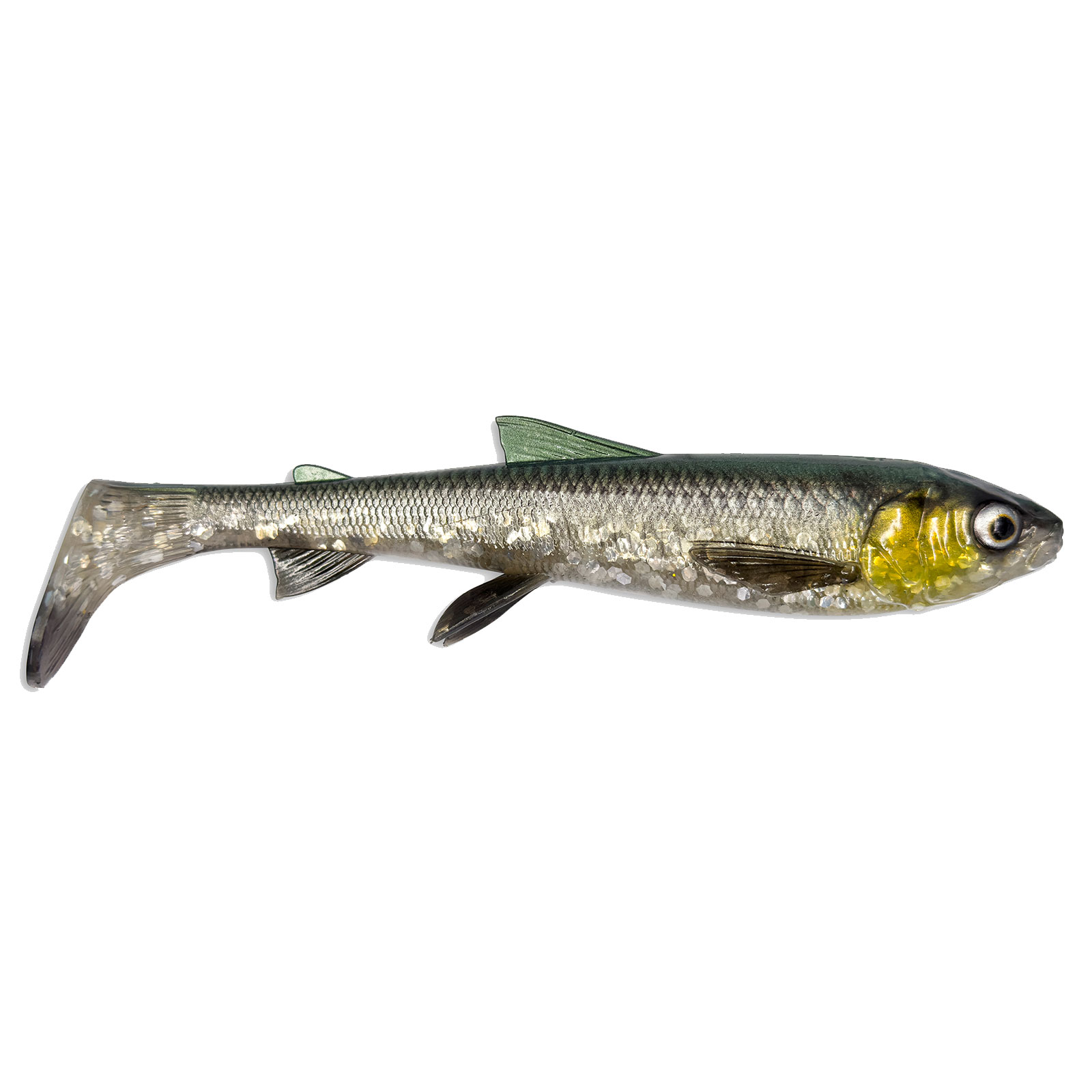 Savage Gear 3D Whitefish Shad Green Silver Gummifisch