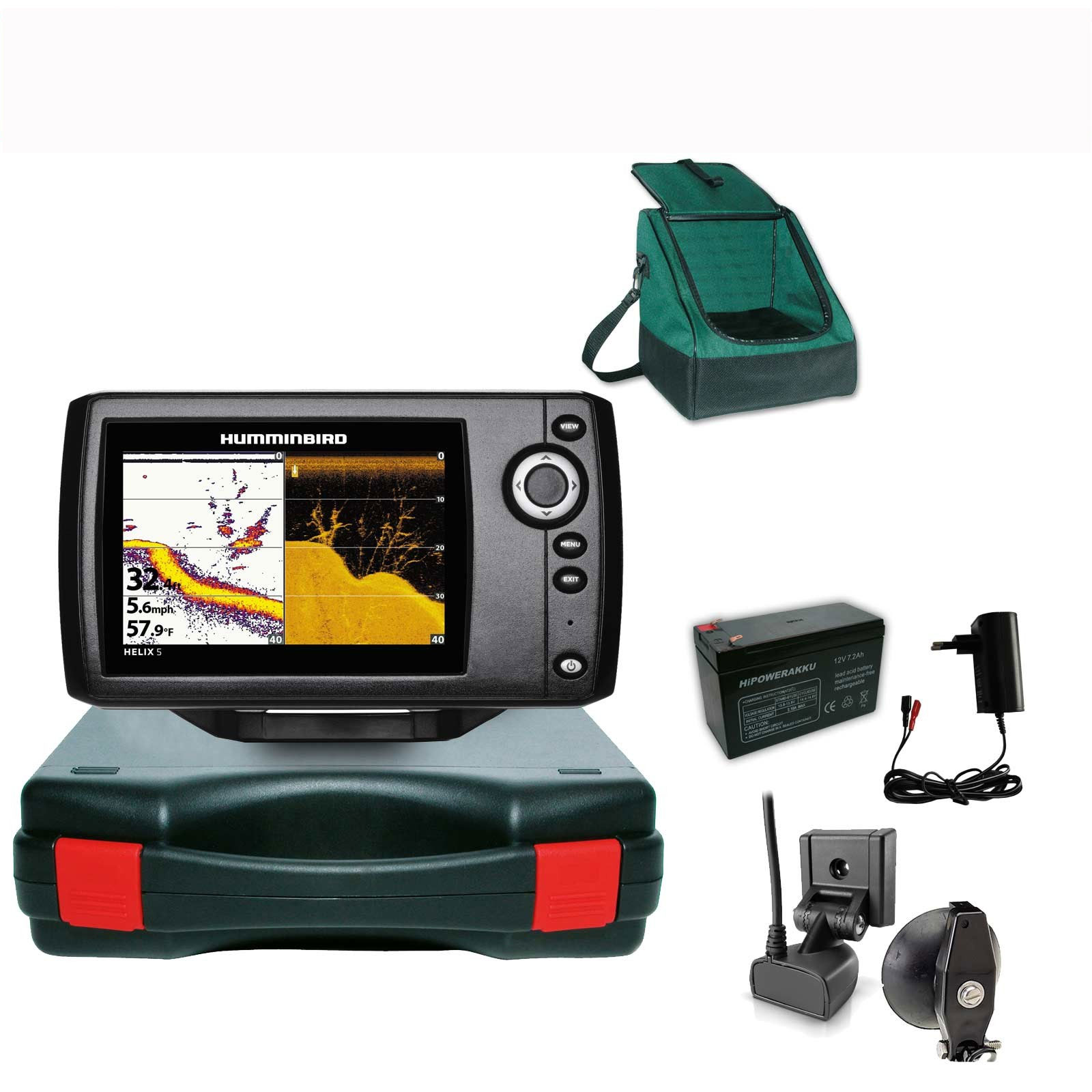 Humminbird Helix 5 DI G2 Down Imaging Echolot Portabel Basic Plus – Komplettsystem