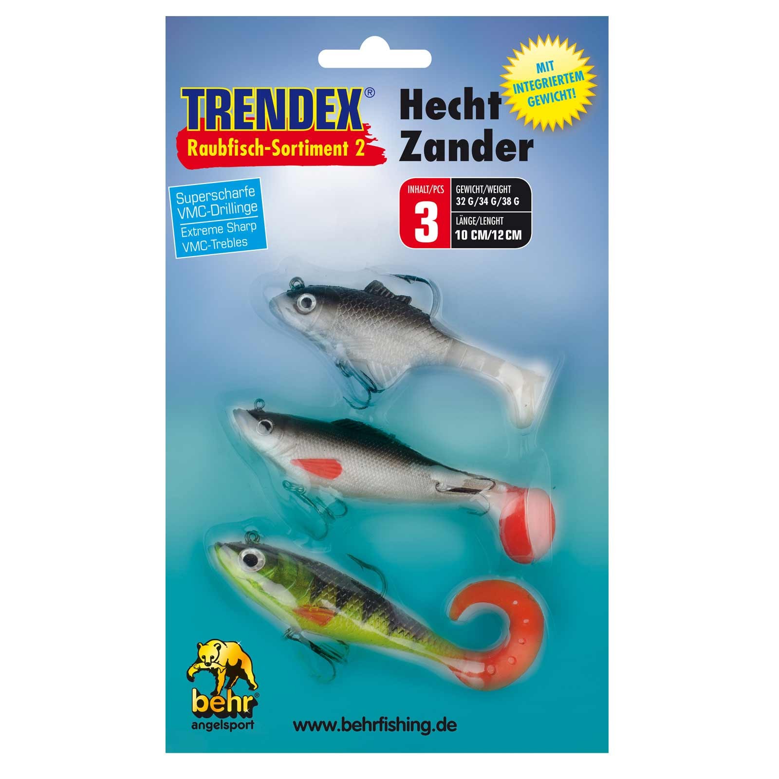 Behr Raubfisch Sortiment 10-12cm Hecht/Zander Inhalt: 3 Stück