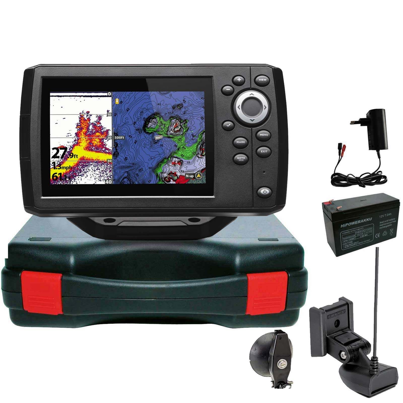 Humminbird Helix 5 Chirp GPS G3 GPS Kartenplotter Echolot Portabel Basic- Komplett mit Geber