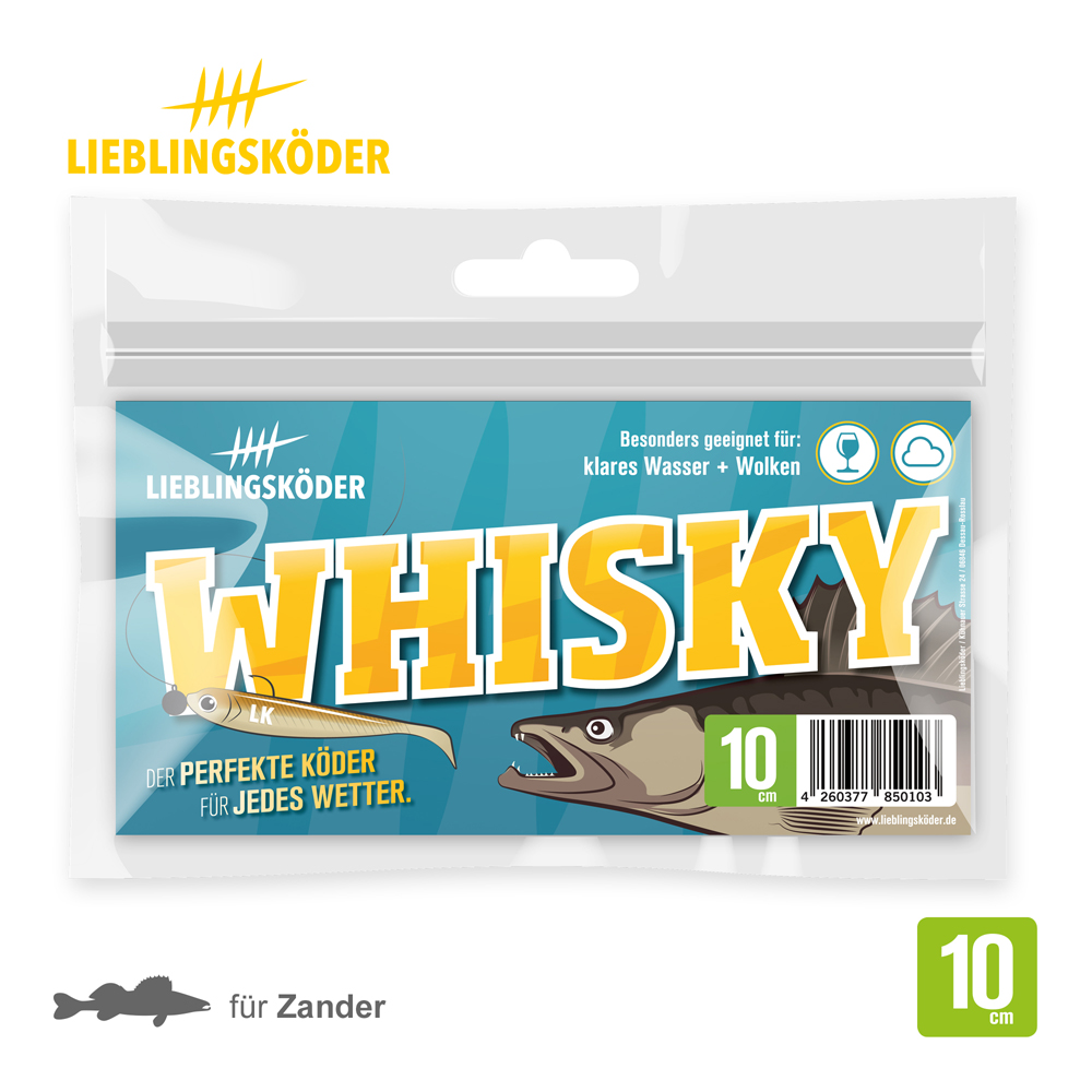 Lieblingsköder 10cm Whisky Gummifisch Verpackung