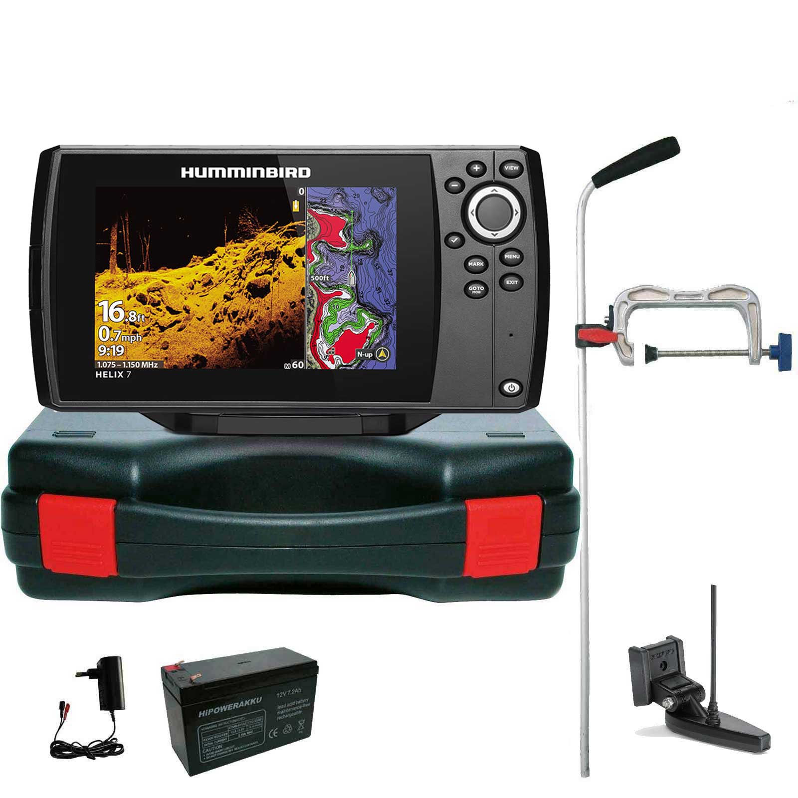 Humminbird Helix 7 Chirp GPS Mega DI G4 Down Imaging GPS Kartenplotter Echolot Portabel Profi - Komplett mit Geber