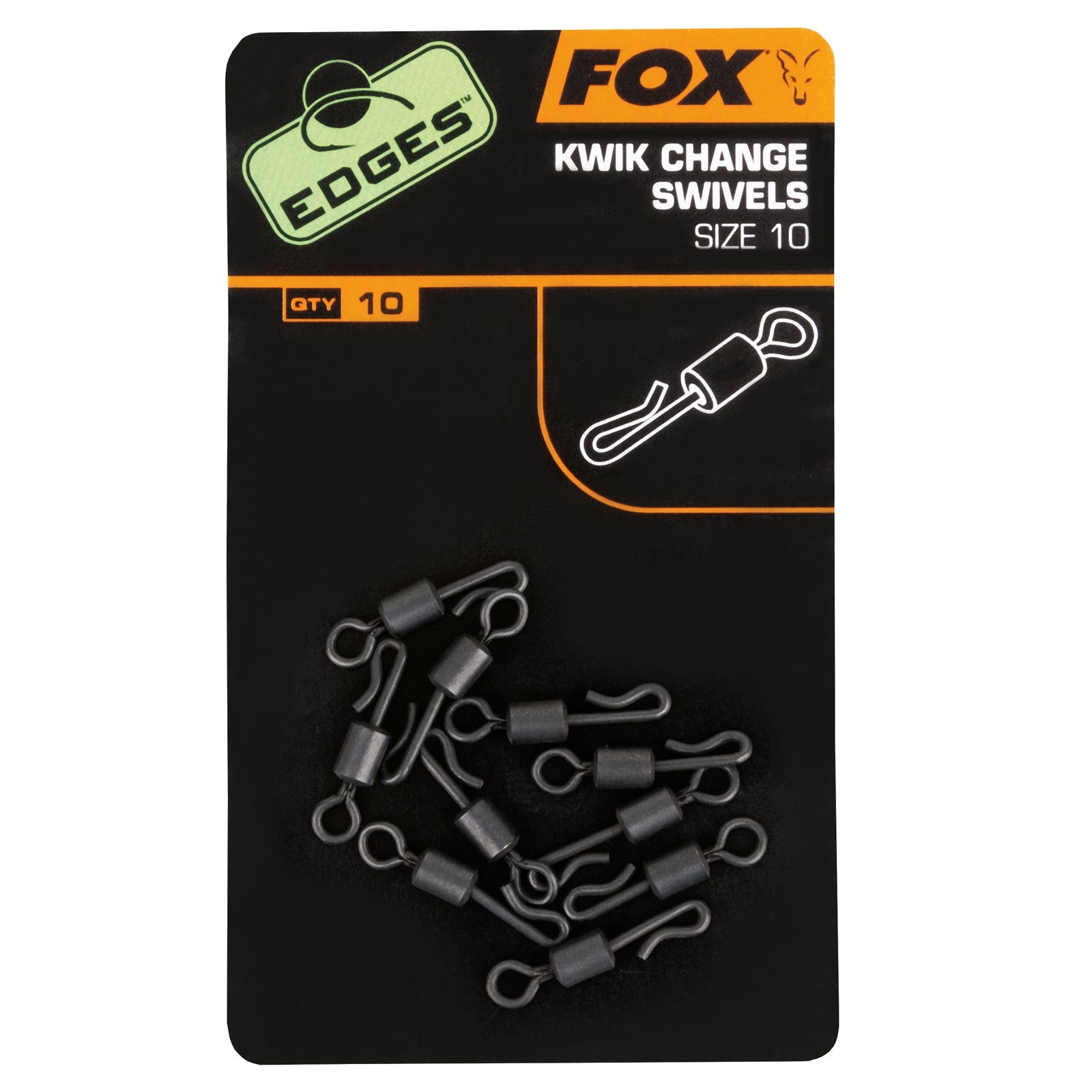 Fox Edges Kwik Change Swivels Size 10 Karpfenangeln Zubehör