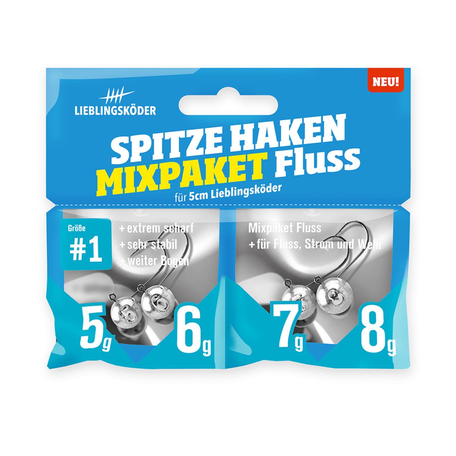 Lieblingsköder Spitze Haken Set Fluss #1