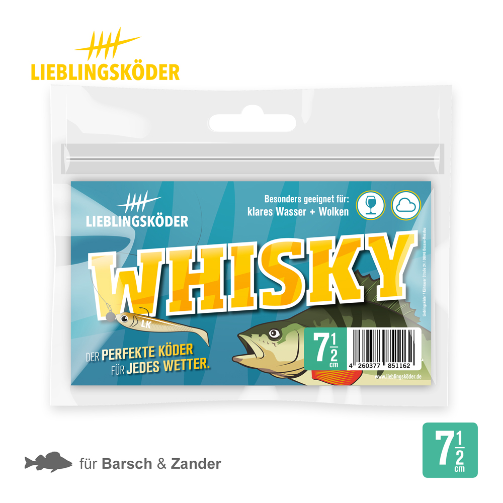 Lieblingsköder 7,5cm Whisky Gummifisch Verpackung