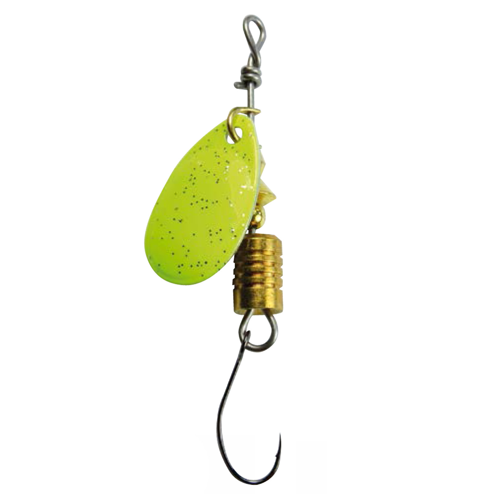 Behr Single Spin Forellenspinner mit Einzelhaken Chartreuse-Glitter