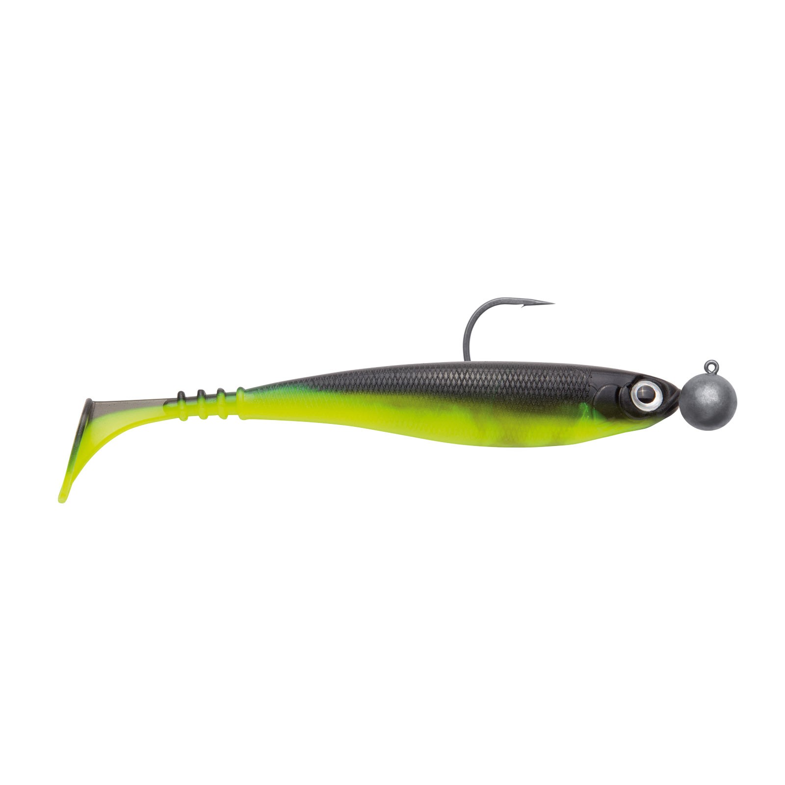 Jackson Zanderbait Rigged Lime Black Back Gummifisch 