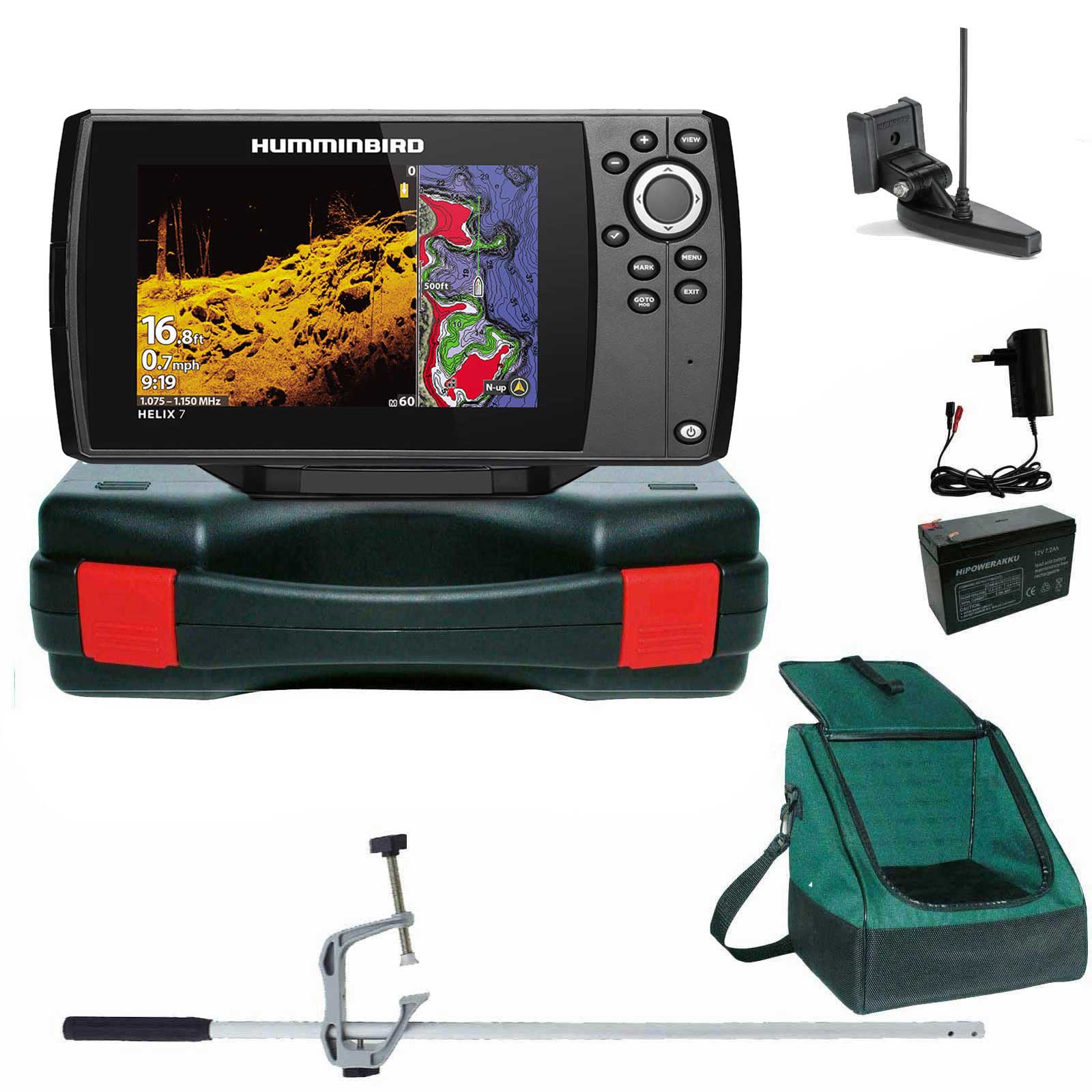 Humminbird Helix 7 Chirp GPS Mega DI G4 Down Imaging GPS Kartenplotter Echolot Portabel Master Plus - Komplett mit Geber