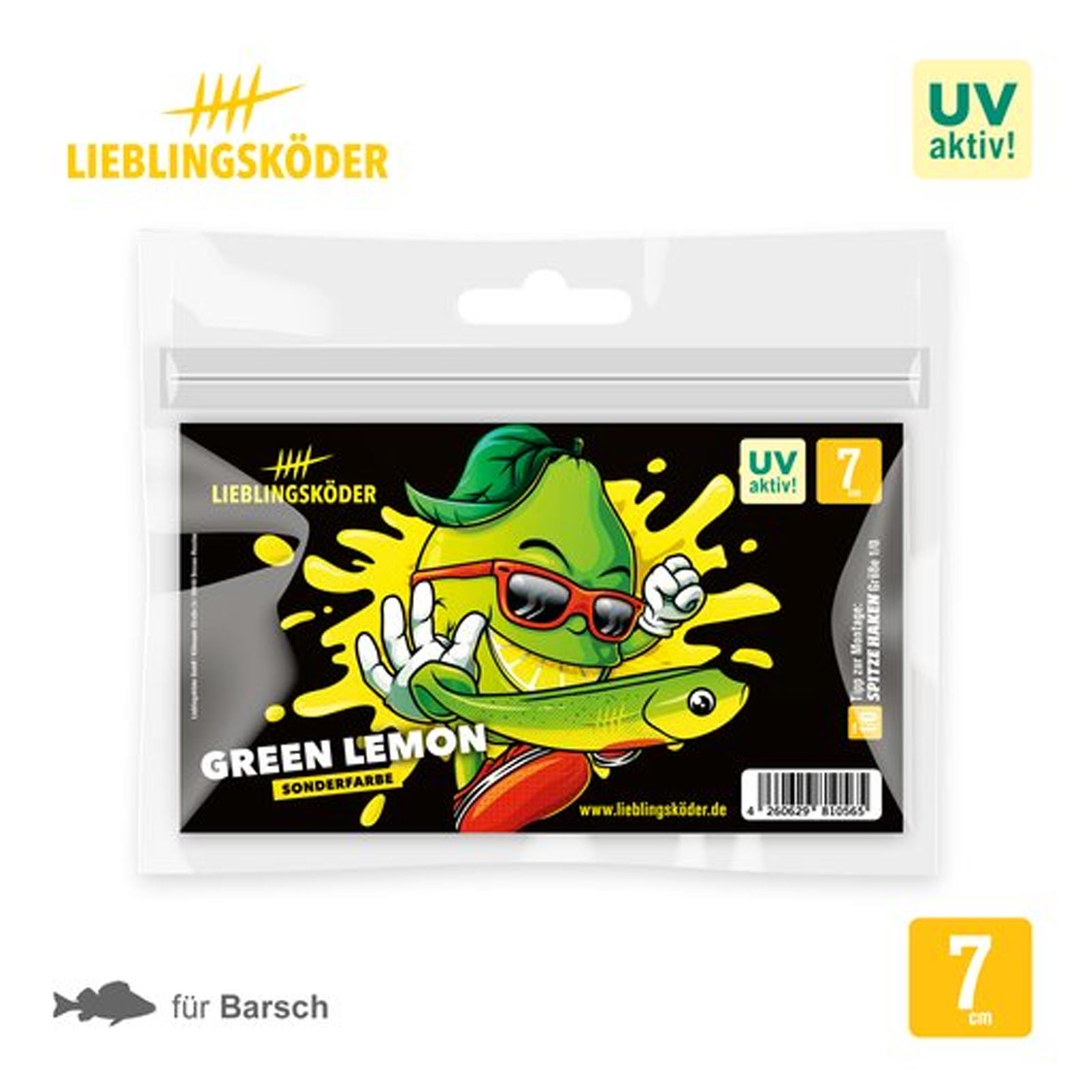 Lieblingsköder 7,0cm Green Lemon Gummifisch pack