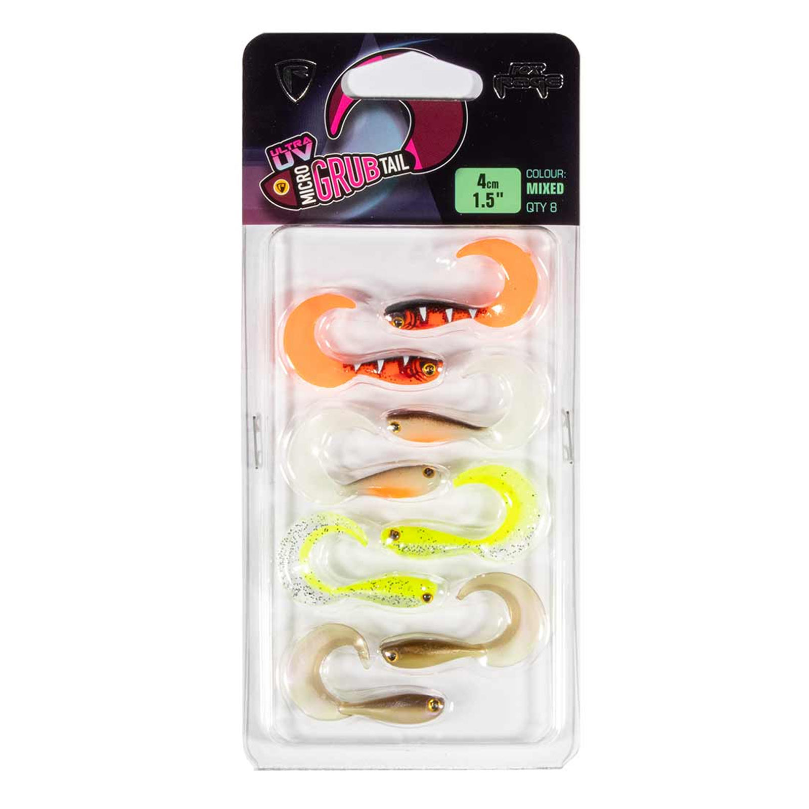 Fox Rage UV Micro Grub 4cm x 8St. Gummifisch-Set