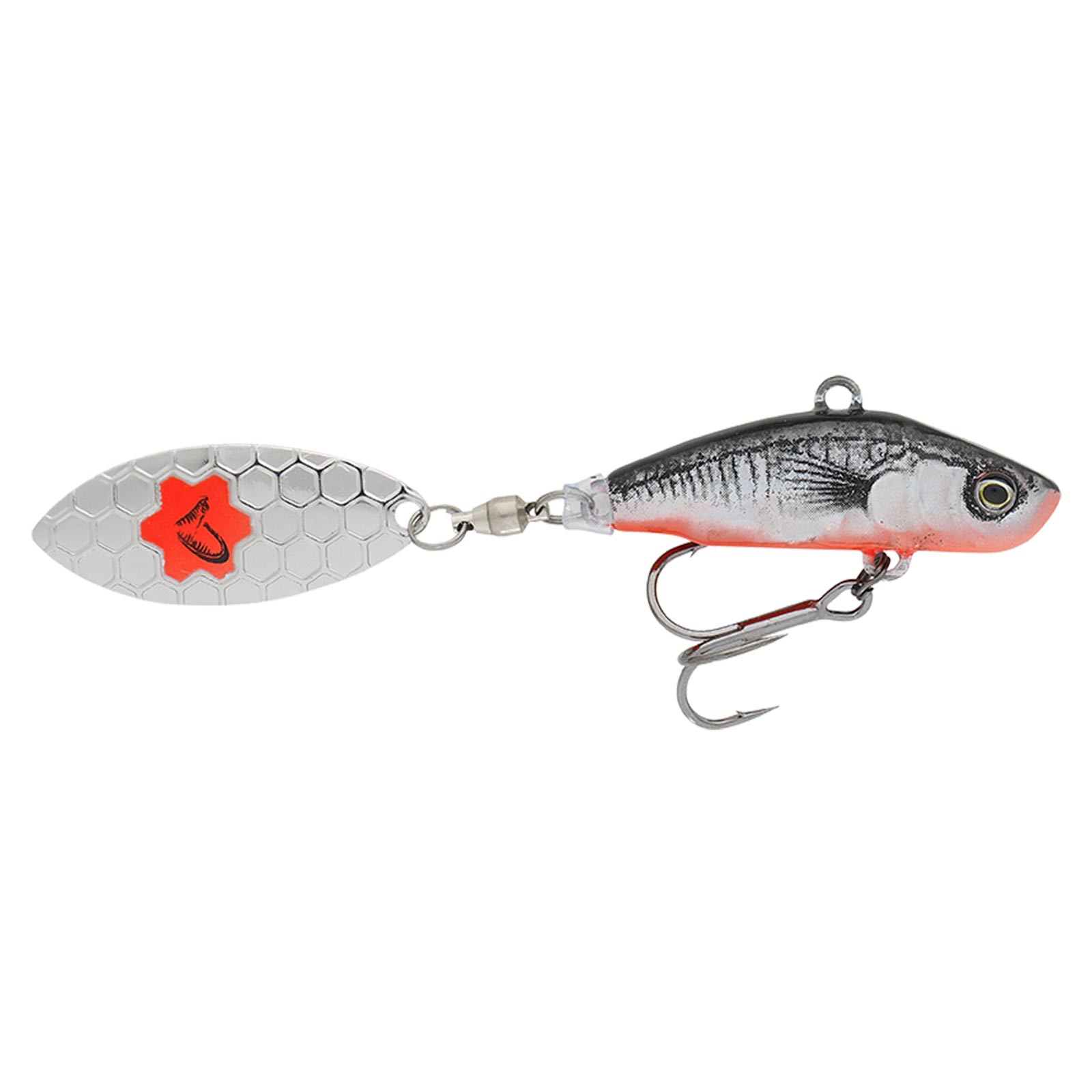 Savage Gear 3D Sticklebait Tailspin Sink. Black Red Jig Spinner