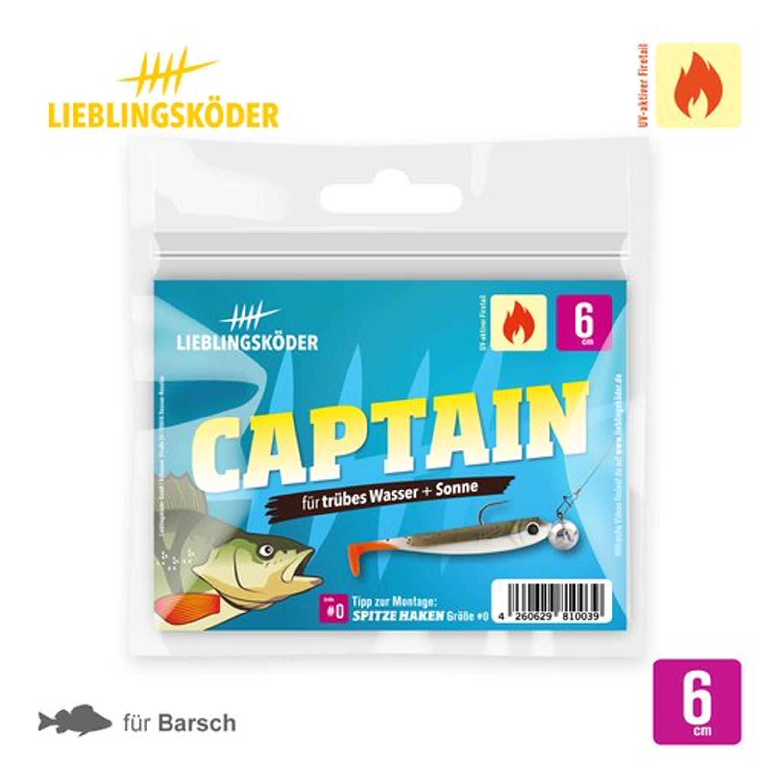 Lieblingsköder 6,0cm Captain Gummifisch pack