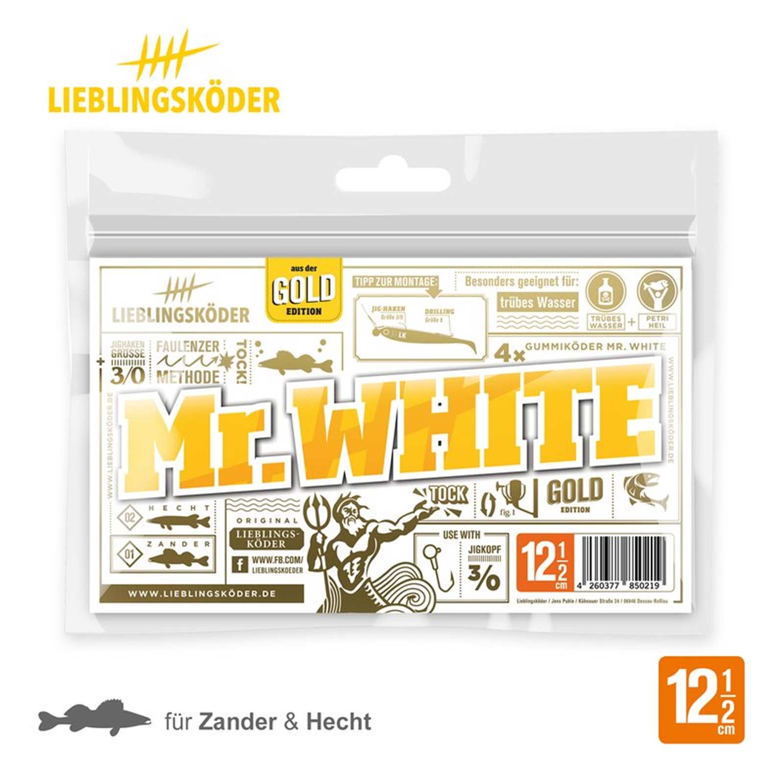 Lieblingsköder 12,5cm Mr. White Gummifisch pack