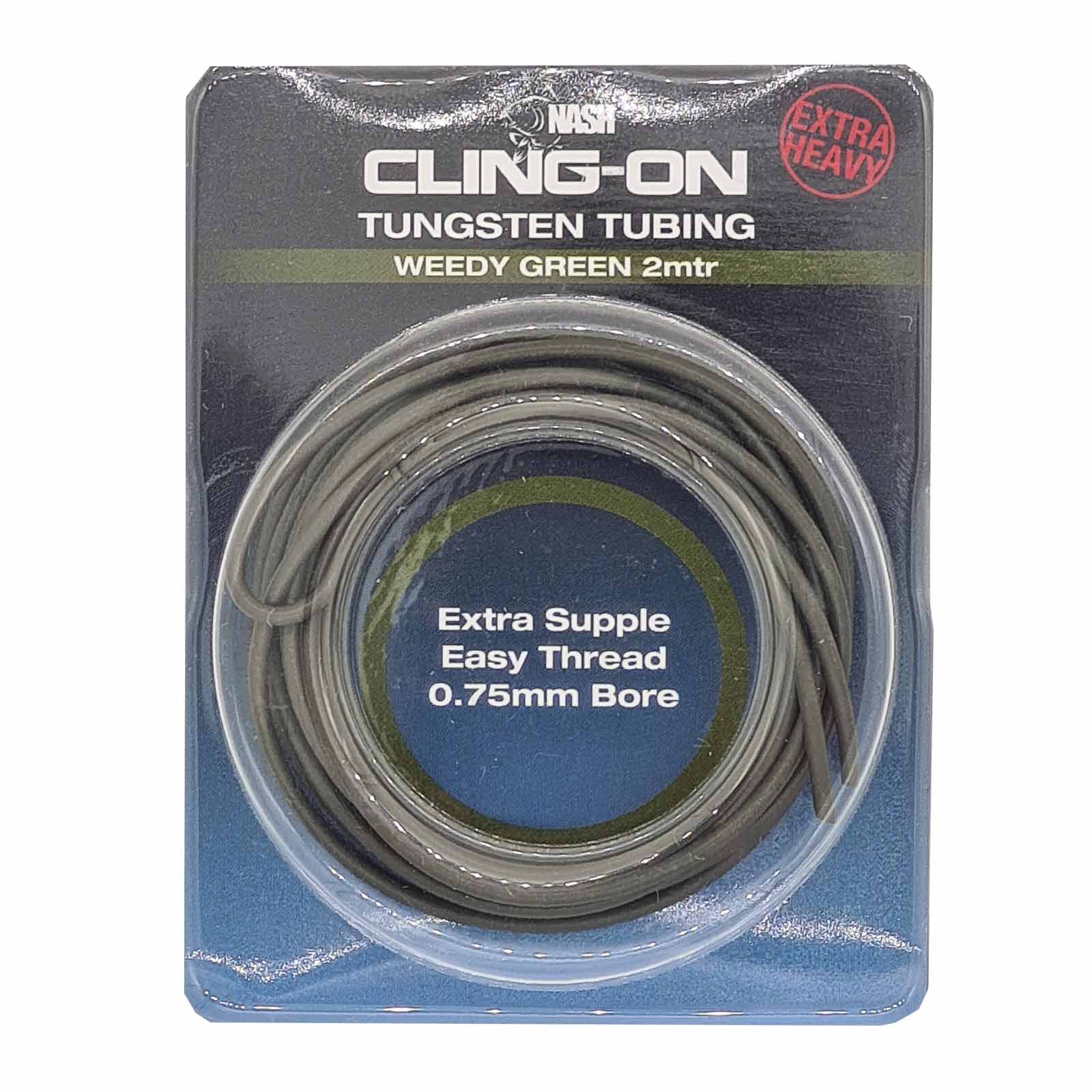 Nash Cling-On Tungsten Tubing 2m Weed Green Karpfen Vorfach-Material