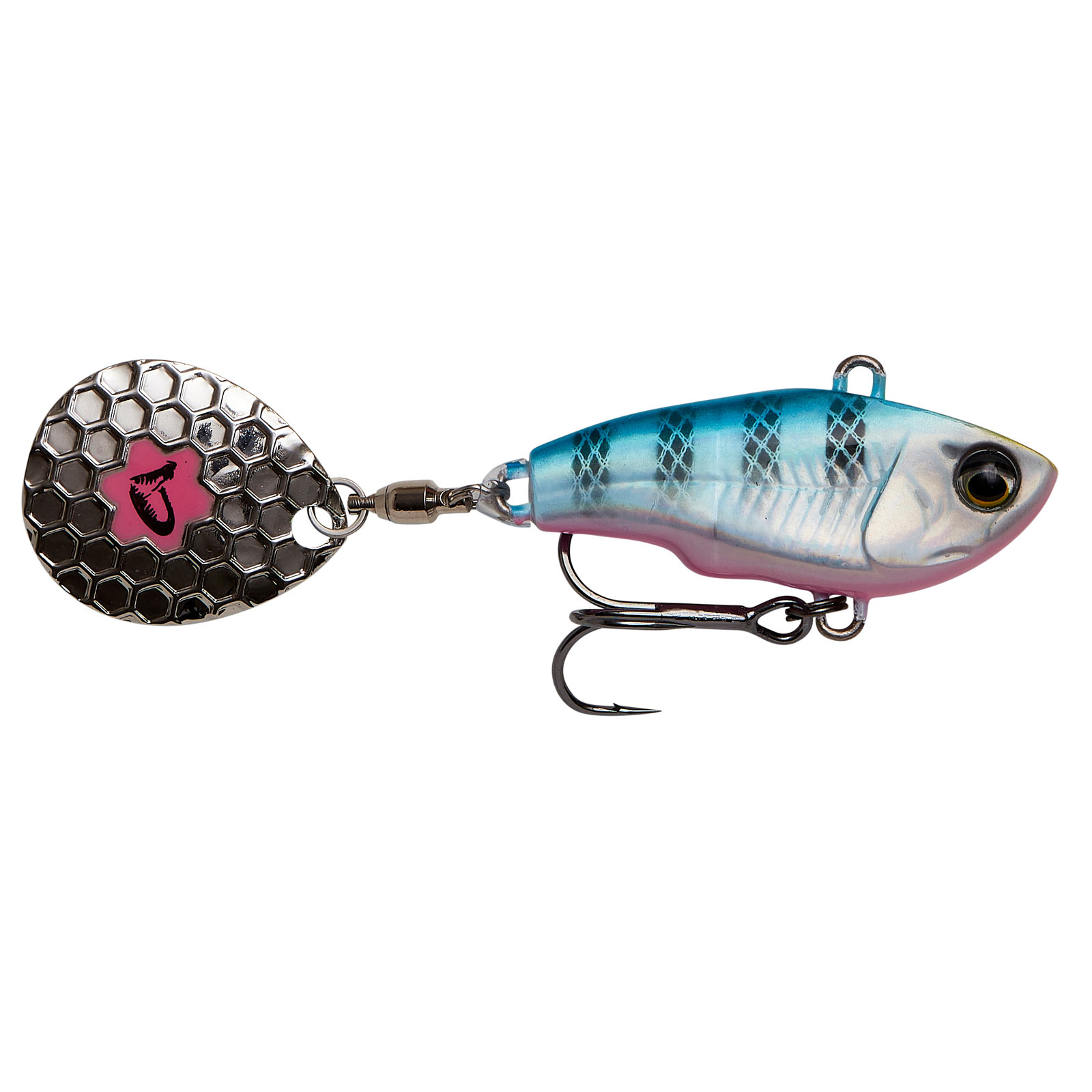 Savage Gear Fat Tail Spin Weitwurfköder Blue Silver Pink