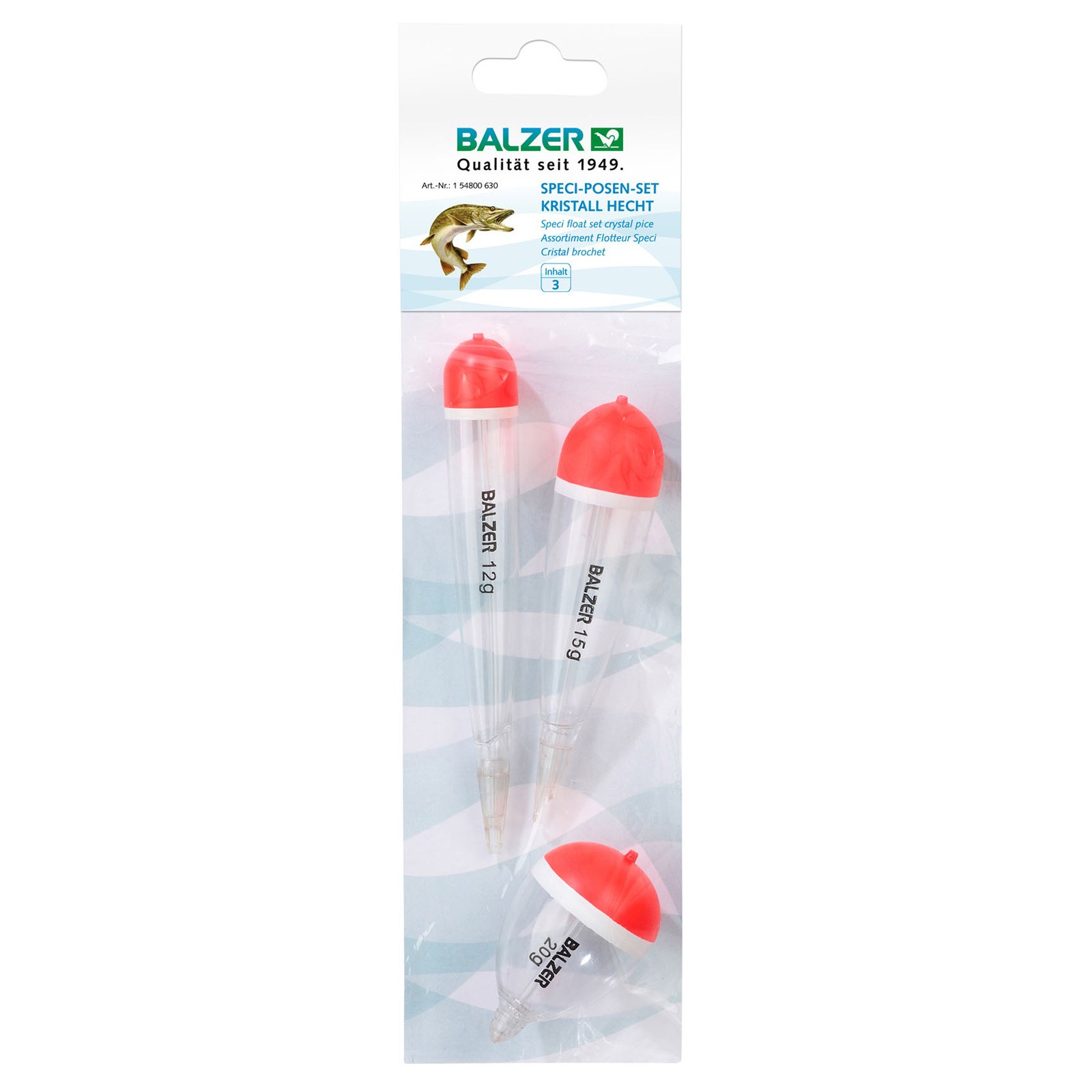 Balzer Kristall Posensortiment Hecht – 12g-20g-15g Posen Set