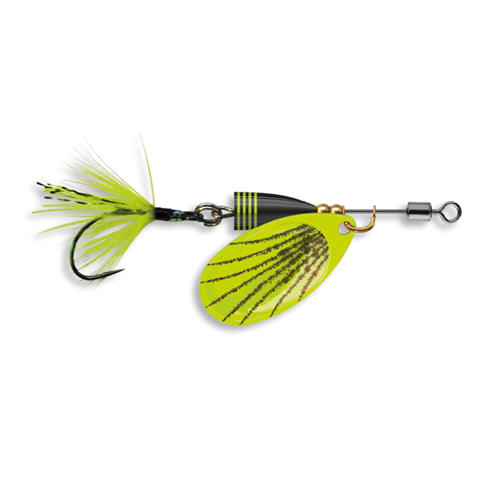 Cormoran Bullet Single UL2 Chartreuse Schwarz Ultraleicht-Spinner Einzelhaken