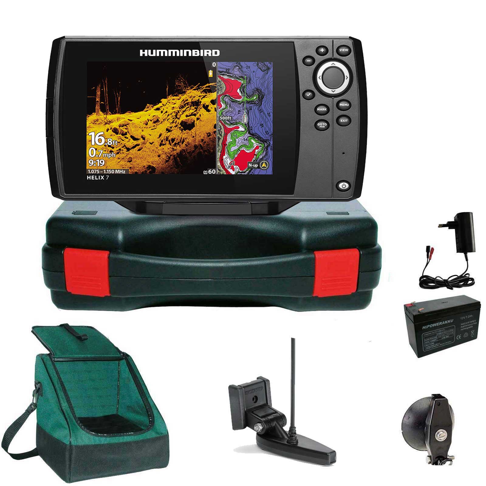 Humminbird Helix 7 Chirp GPS Mega DI G4 Down Imaging GPS Kartenplotter Echolot Portabel Basic Plus - Komplett mit Geber