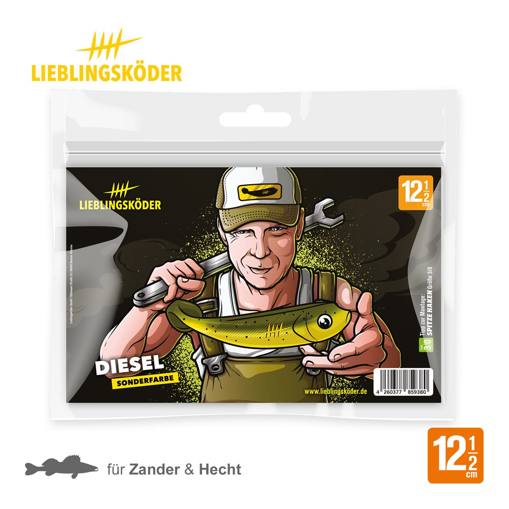 Lieblingsköder 12,5cm Diesel Gummifisch Verpackung