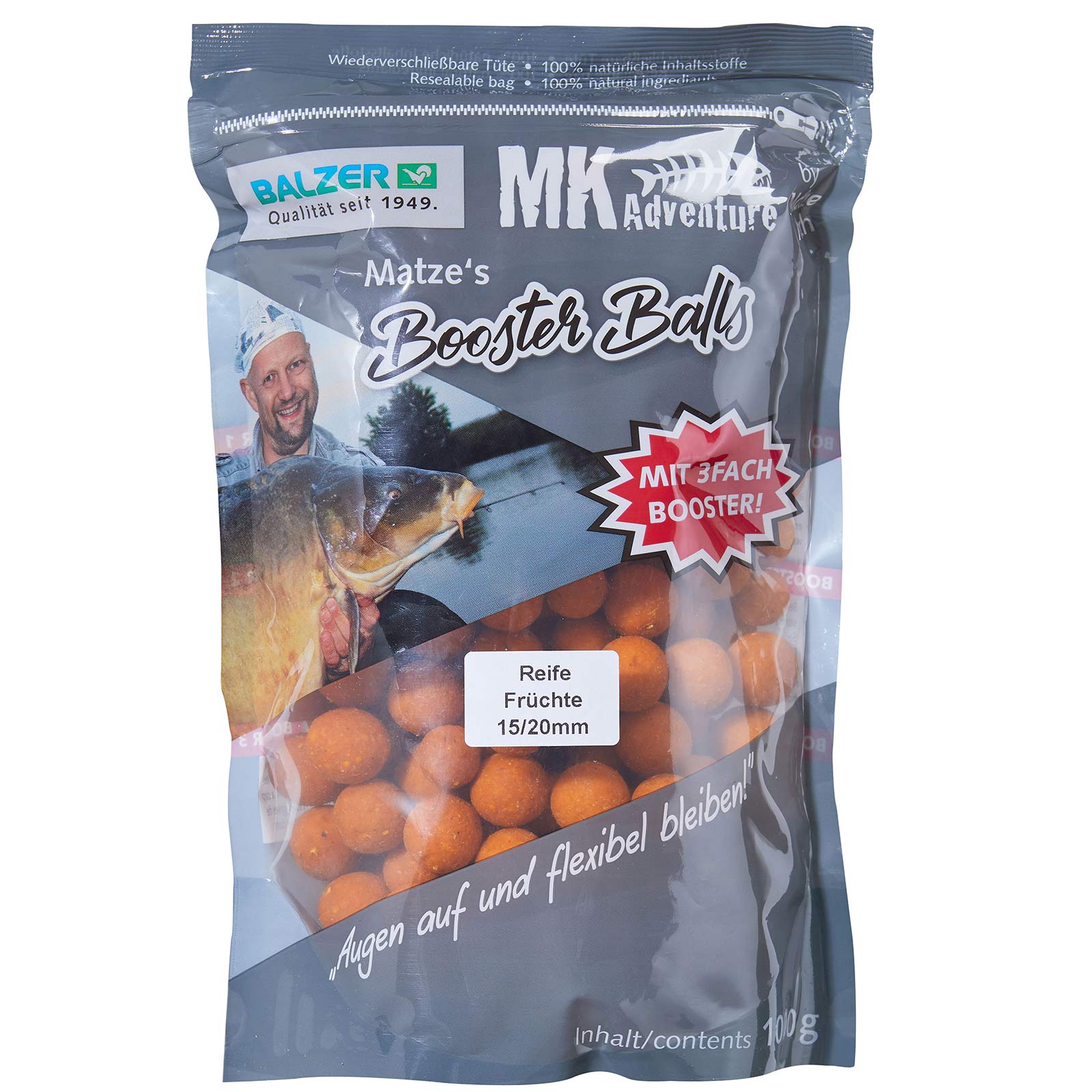 Balzer Matze Koch Booster Balls Reife Früchte Boilies Orange 1kg Special Edition Boilies