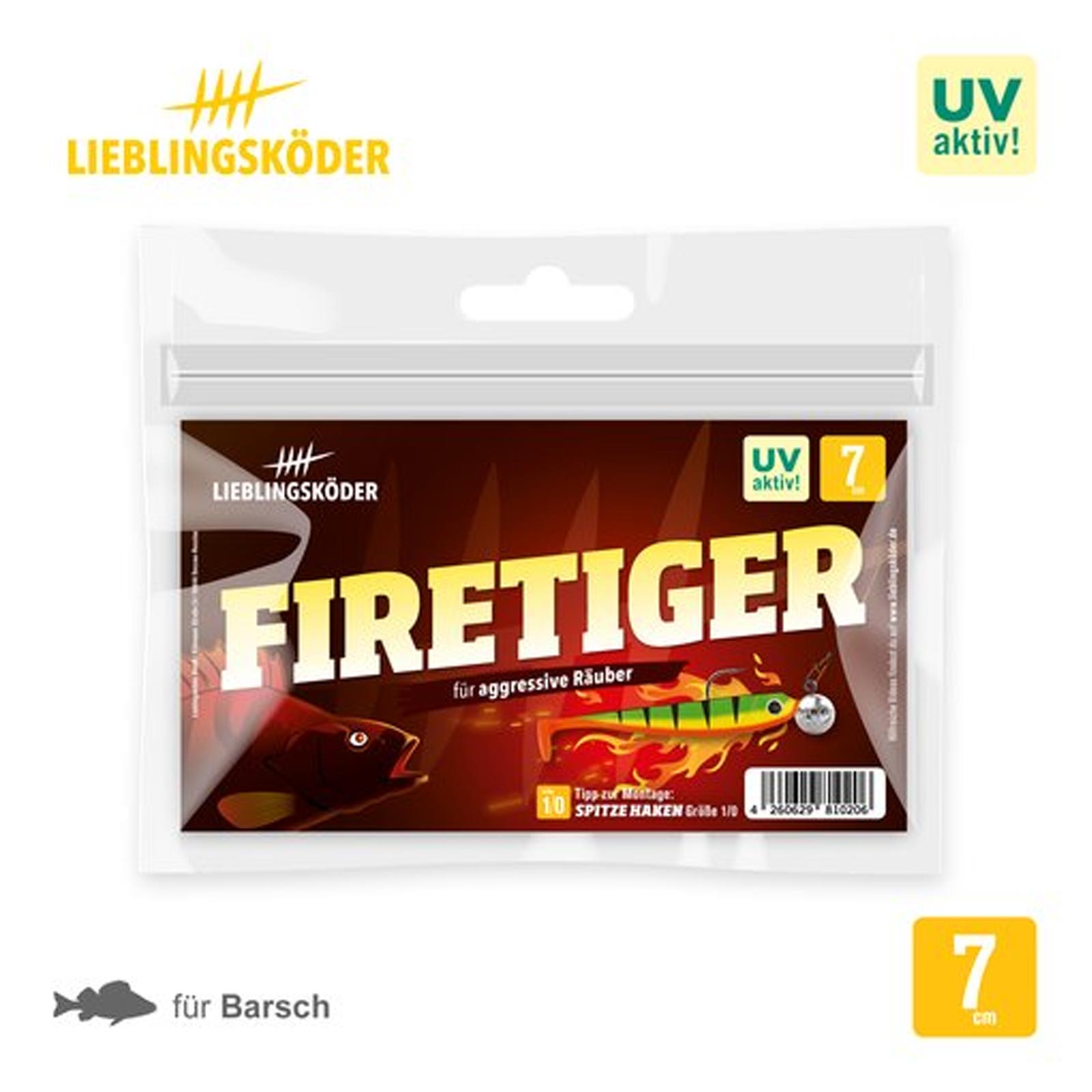 Lieblingsköder 7,0cm Firetiger Gummifisch pack