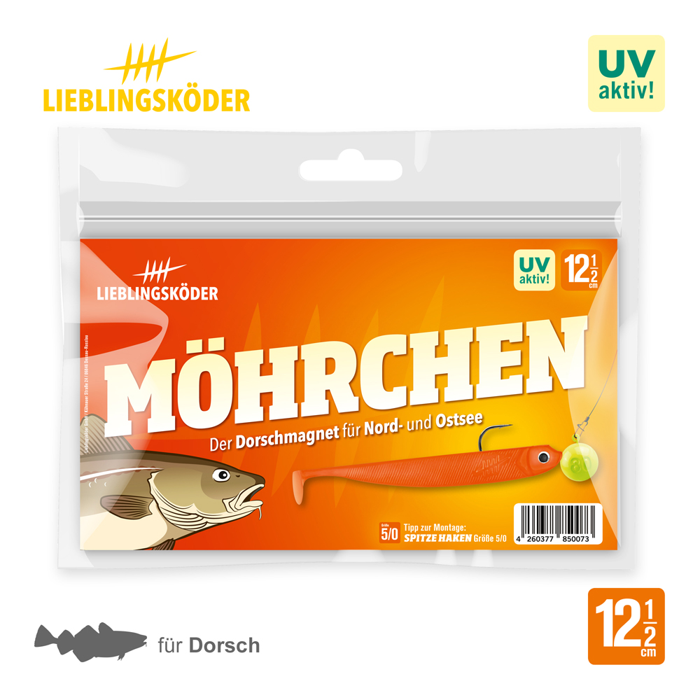 Lieblingsköder 12,5cm Möhrchen Gummifisch Verpackung