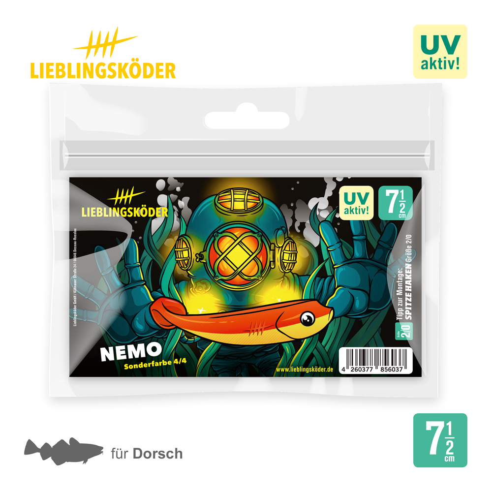 Lieblingsköder 7,5cm Nemo Gummifisch Verpackung