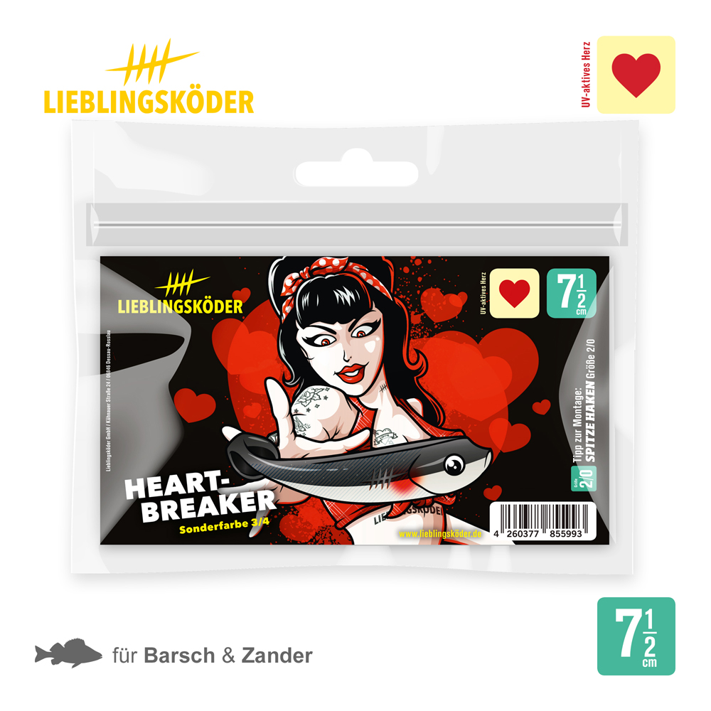 Lieblingsköder 7,5cm Heartbreaker Gummifisch Verpackung