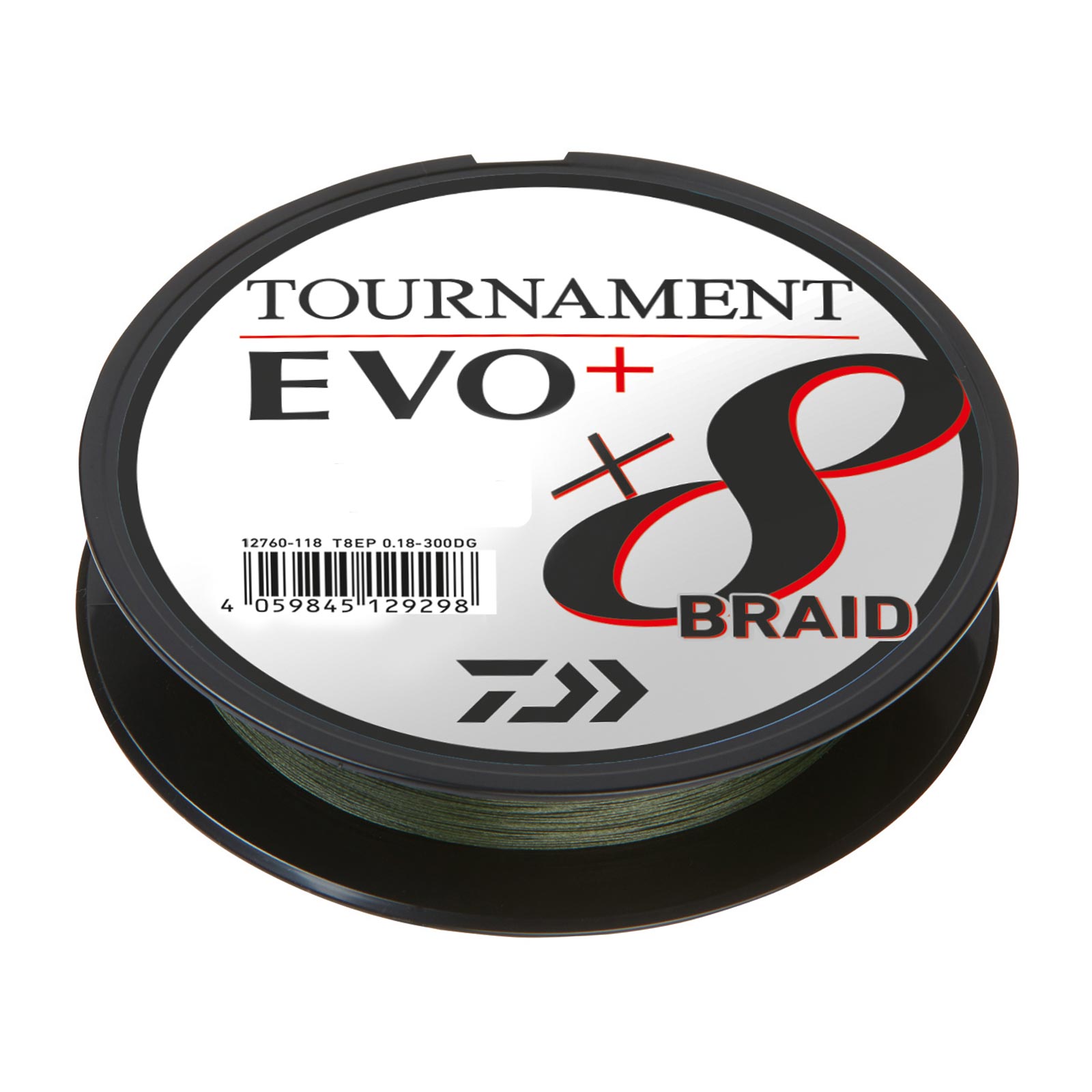 Daiwa Tournament X8 Braid EVO+ Meterware Dunkelgrün geflochtene Angelschnur