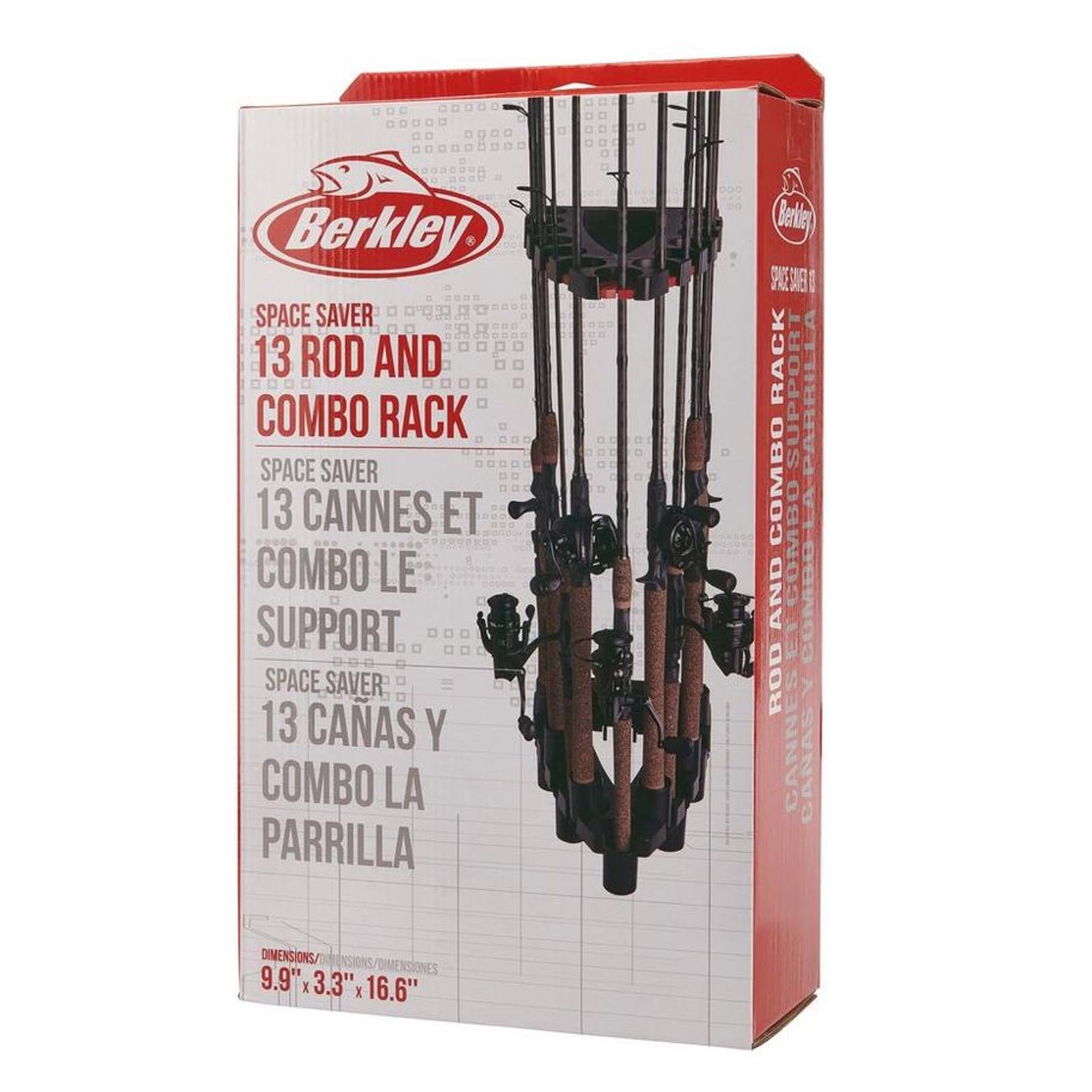 Berkley Space Saver 13 Rod or Combo Rack – Rutenhalter. Rutenlagerung Detail