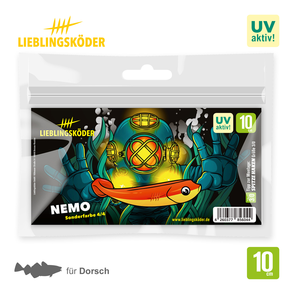 Lieblingsköder 10cm Nemo Gummifisch Verpackung