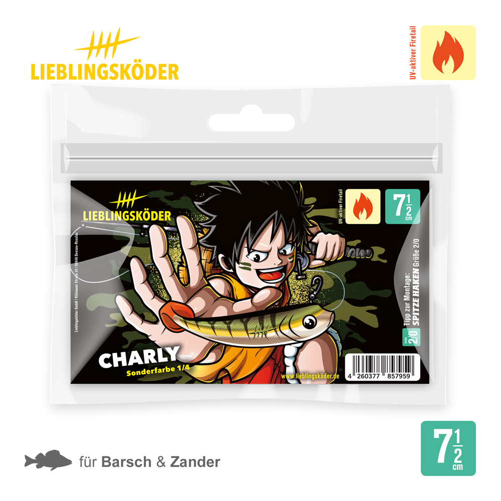 Lieblingsköder 7,5cm Charly Gummifisch Verpackung