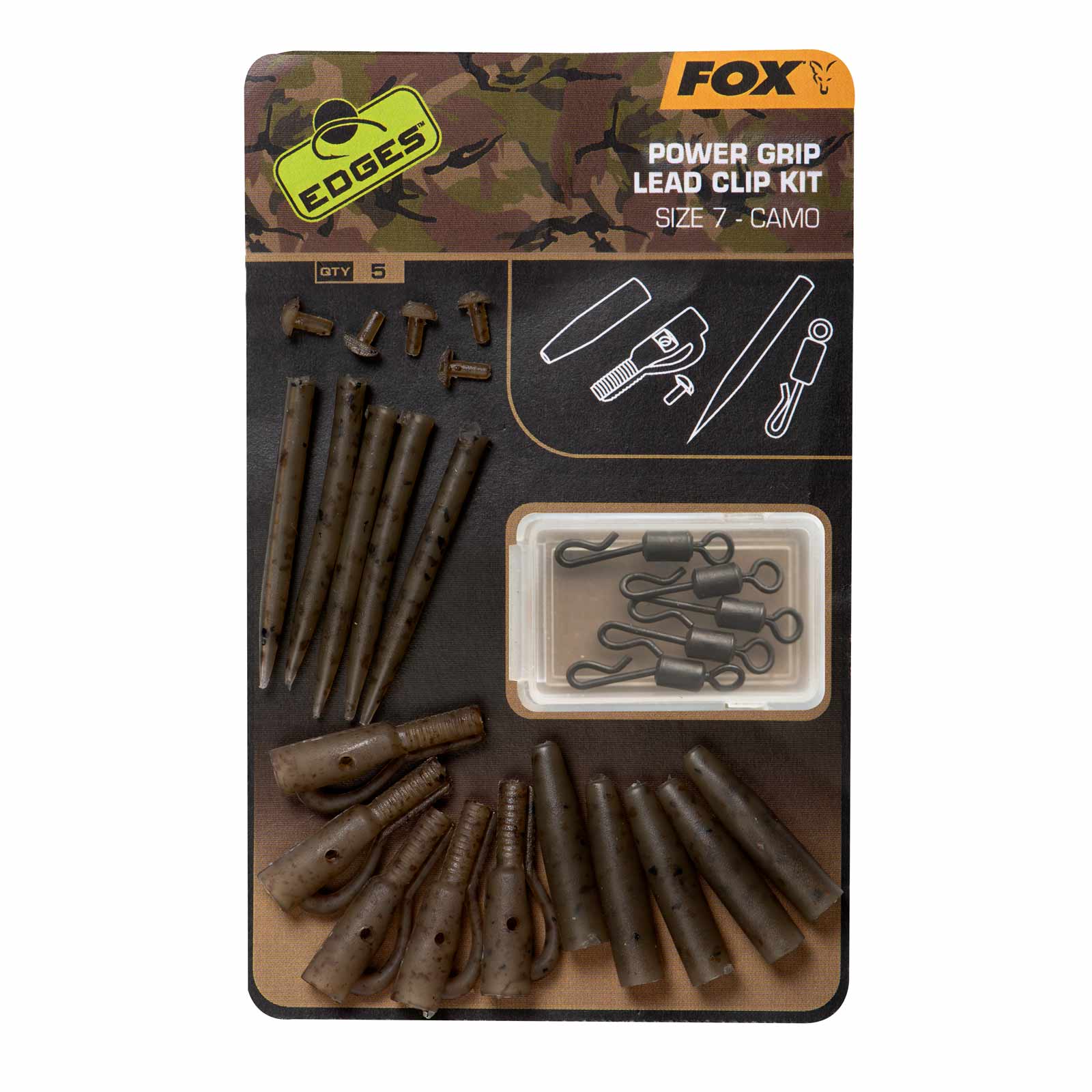 Fox Edges Camo Power Grip Lead Clip Kit Karpfenzubehör Set