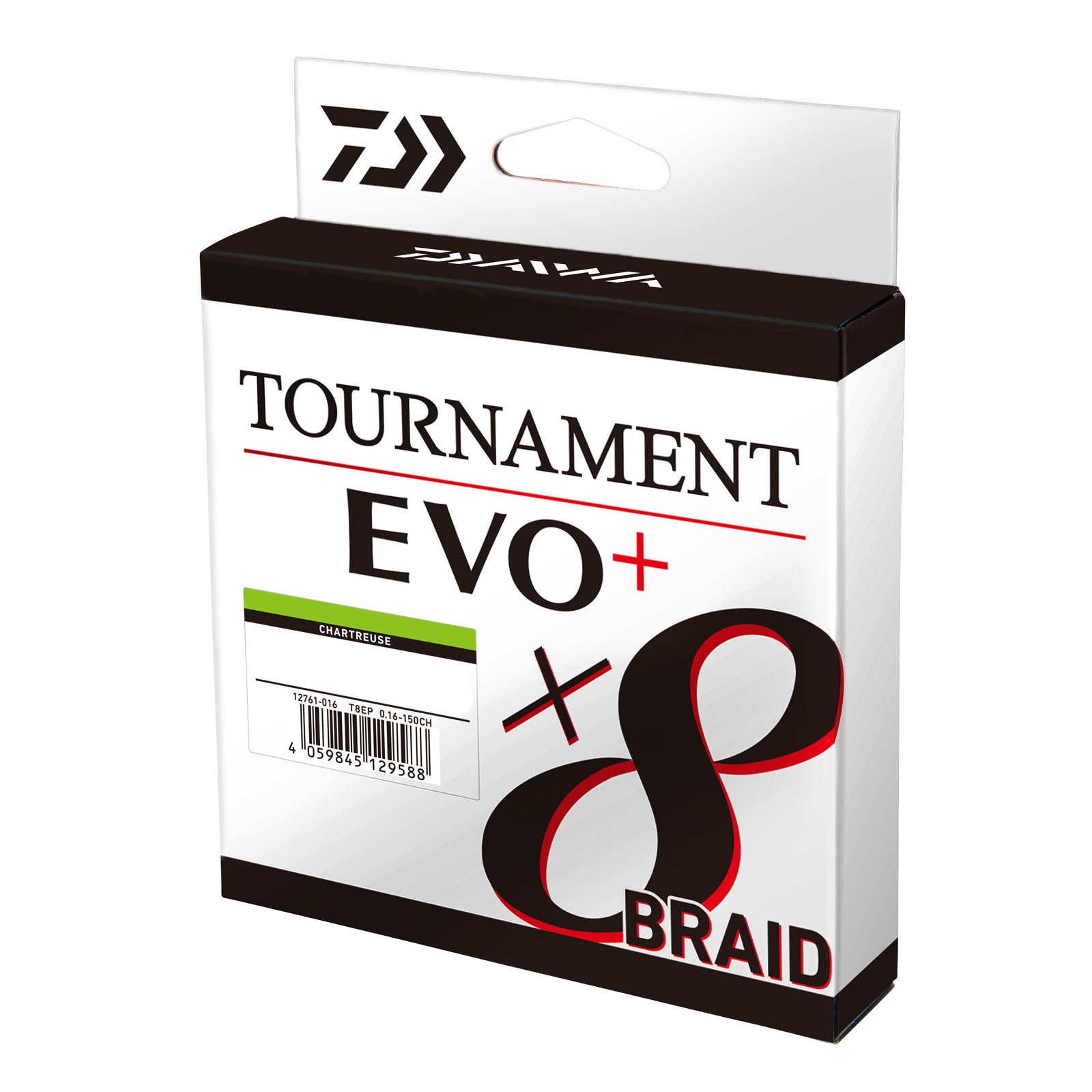 Daiwa Tournament X8 Braid EVO+ 135m Chartreuse geflochtene Angelschnur verpackt