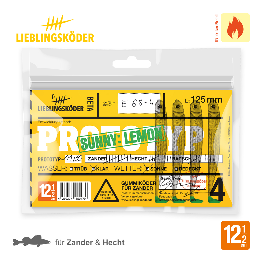 Lieblingsköder 12,5cm Sunny Lemon Gummifisch Verpackung