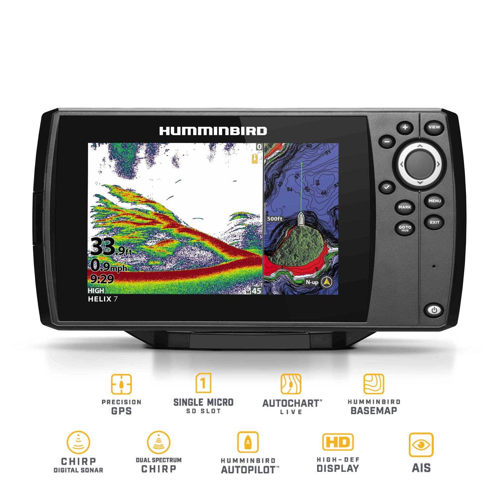 Humminbird Helix 7 Chirp GPS G4 GPS Kartenplotter Echolot - Komplett mit Geber