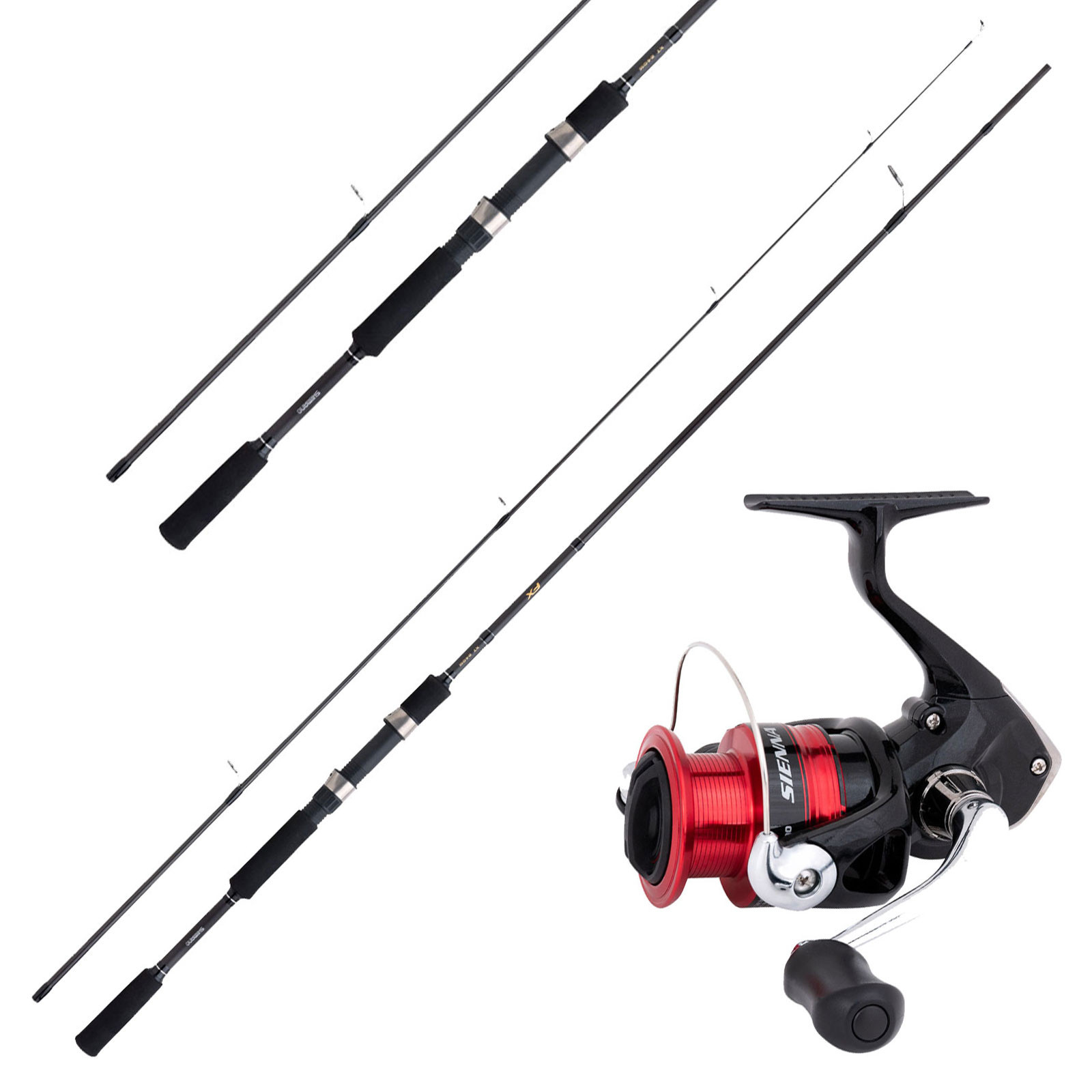 Shimano Rolle Sienna & Shimano Rute 2,70m 14-40g Angelset Allround-Angeln Combo