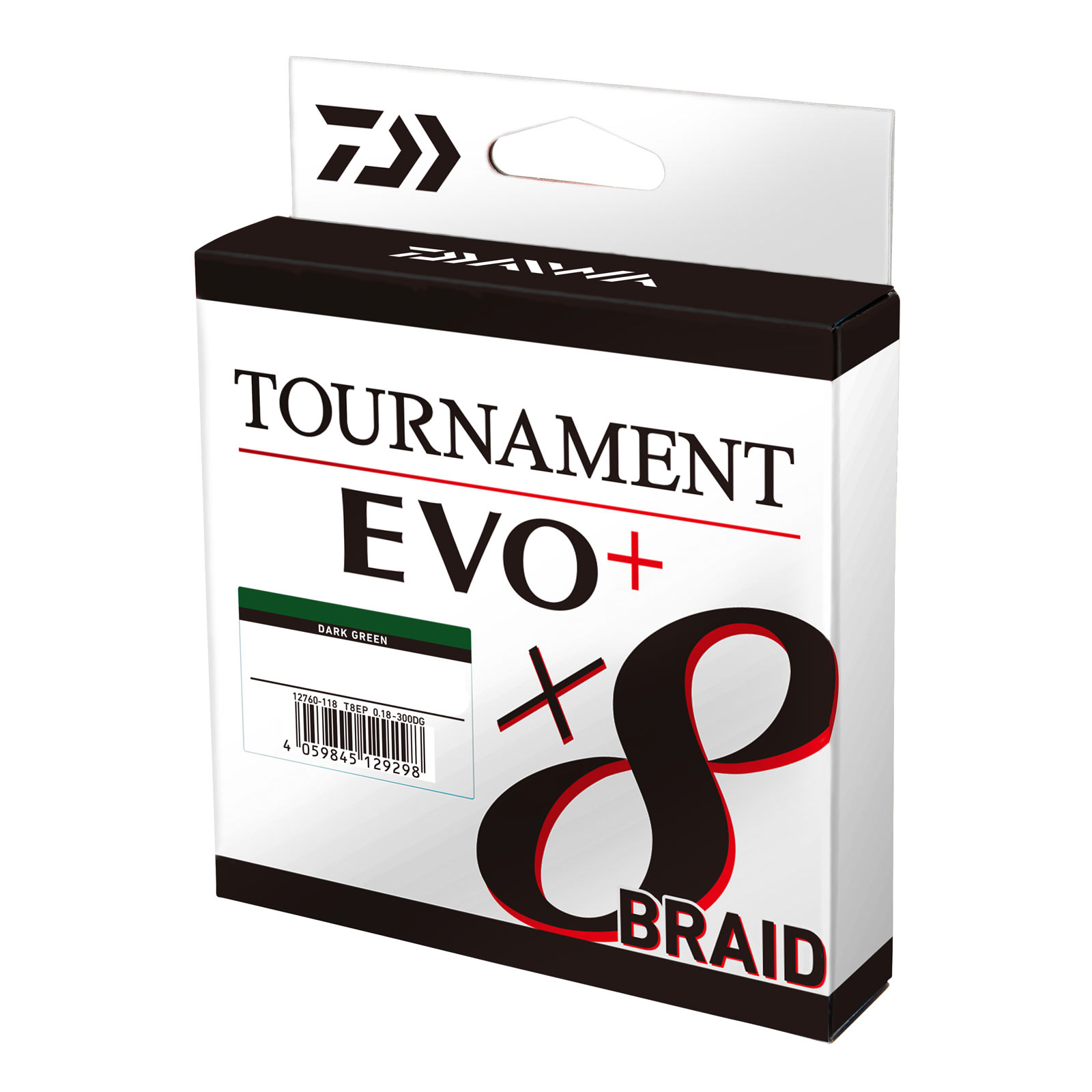 Daiwa Tournament X8 Braid EVO+ 270m Dunkelgrün geflochtene Angelschnur verpackt