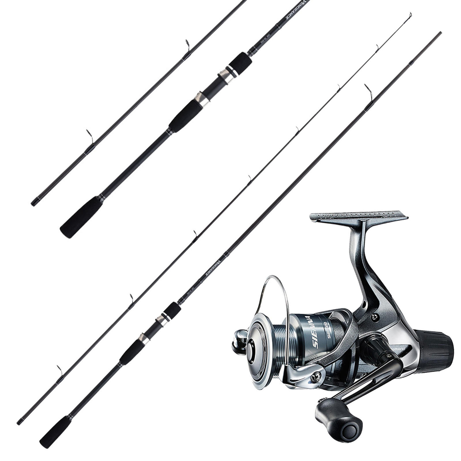 Shimano Rolle Sienna & Shimano Rute 2,70m 50-100g Combo Hechtangeln Angelset