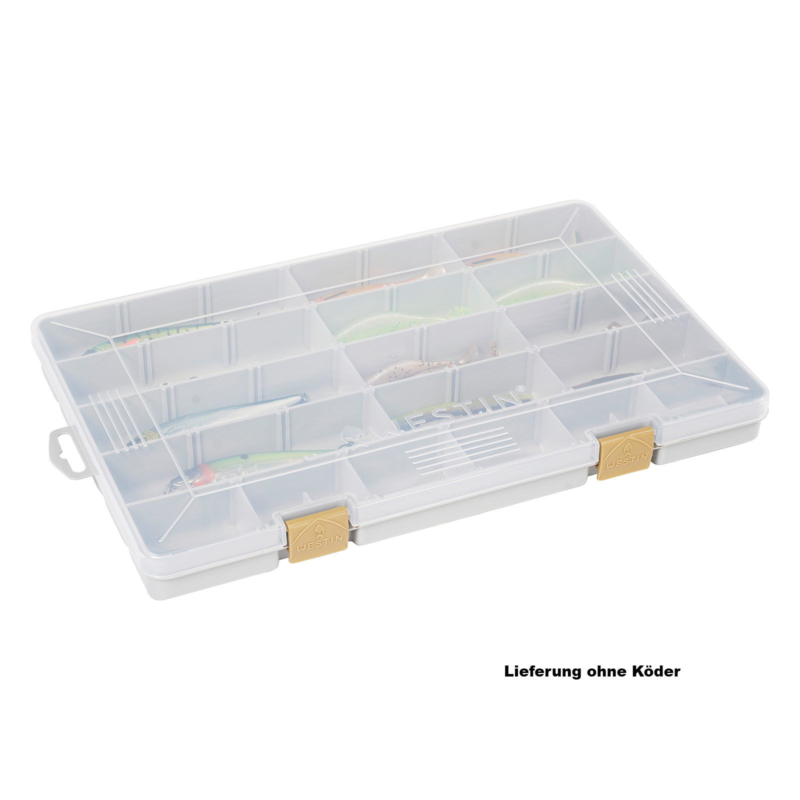 Westin W3 Tackle Box 35,5x22,5x3,5cm Grey/Clear Angelbox