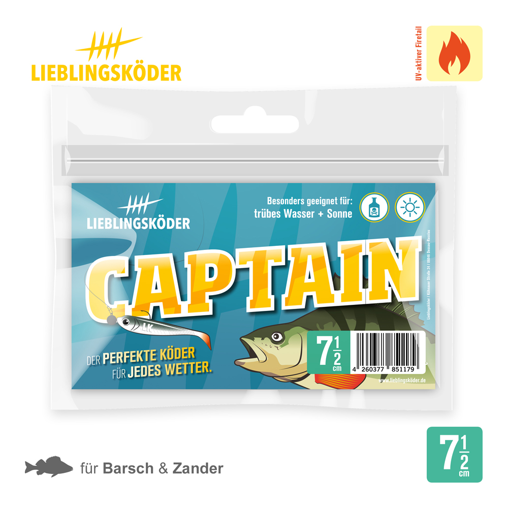 Lieblingsköder 7,5cm Captain Gummifisch Verpackung