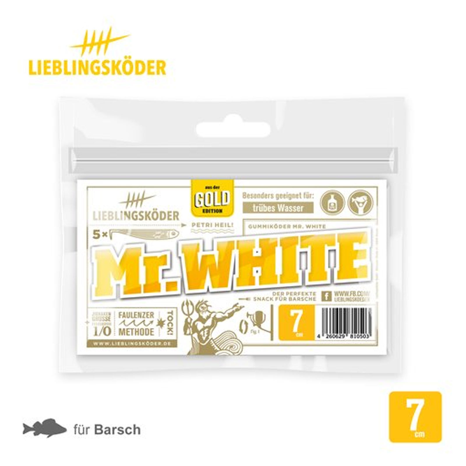 Lieblingsköder 7,0cm Mr. White Gummifisch pack