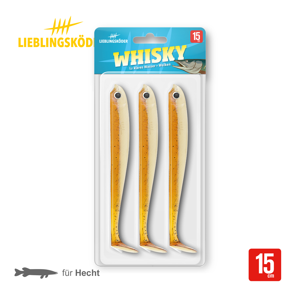 Lieblingsköder 15,0cm Whisky Gummifisch Verpackung