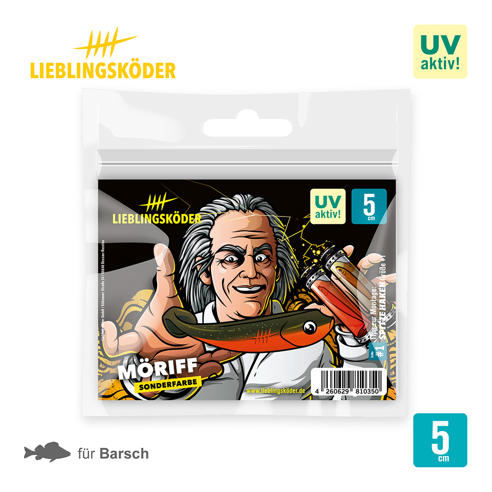 Lieblingsköder 5cm MöRiff Gummifisch Verpackung